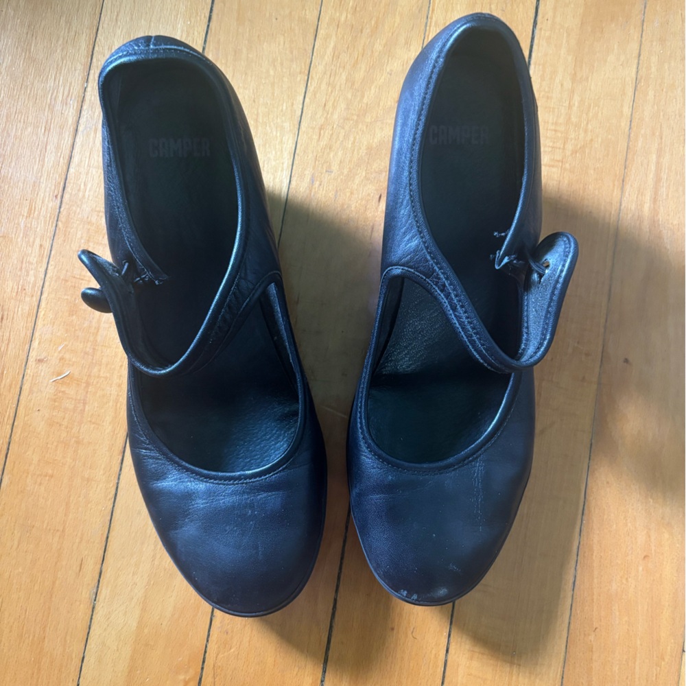Camper Black Mary Jane Shoes